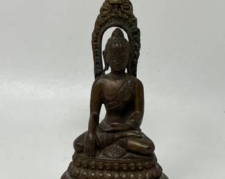 Lot 76 | Older Bronze Indian Buddha Figurine Statue Deity
