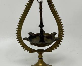 Lot 75 | Vintage Brass Indian Oil Lamp

