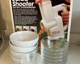 Lot 104 | Salad Shooter & Mirepoix Prep Cups Bowls
