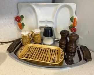 Lot 107 | 1970s Salt & Pepper Shakers, Ceramic Trays
