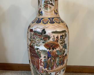 Lot 2 | Satsuma Ceramic Floor Vase Orange & Blue
