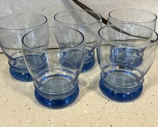Lot 117 | Blue Glass Juice Rocks Glasses Drinkware
