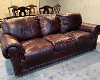 Lot 20 | Leather w Nailhead Detail Sofa Couch 84" Wide
