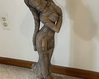 Lot 1 | Faux Bois Concrete Indian Female Figural Statue
