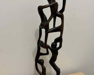 Lot 53 | Carved Ebony Climbing People Statue Figurine
