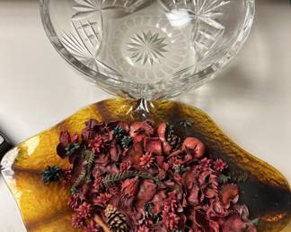 Lot 128 | Rogaska Crystal Bowl, Art Glass Plate
