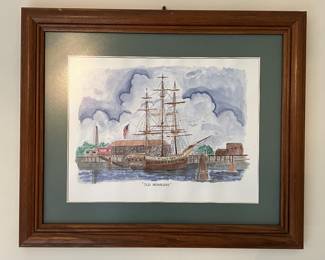 Lot 14 | 18x5x15.5 "Old Ironsides" Framed Art Print Boat
