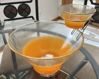 Lot 95 | Orange Blendo Chip & Dip Bowl Set Vintage
