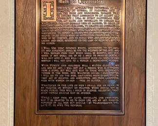 Lot 33 | Hippocratic Oath Copper on Board Oath Hippocrates
