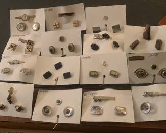 Vintage cuff links and tie tacks