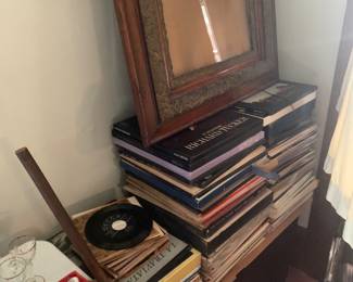 Antique picture frame, albums