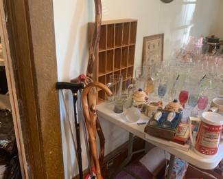 Canes and walking sticks, shot glass holder