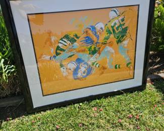 LeRoy Neiman "Orange Football" Signed AP
