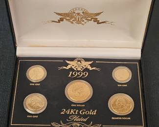 Gold Plated US 1999 Commemorative Coin Set
