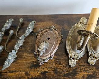 Antique Sconces and Drapery Holders