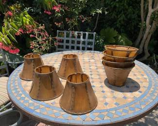 Rawhide Lampshades Circa 1890's, Excellent Condition