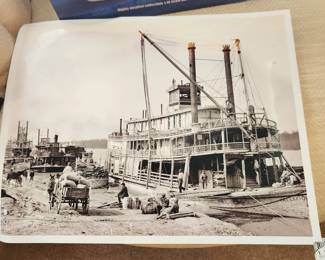 Real photo Falls City Riverboat after it moved to the Mississippi River