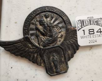vintage St Christopher visor pin