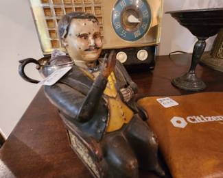 antique iron mechanical Tammany Bank