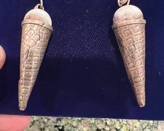 STERLING ‘Ice Cream Cone’ earrings~~~ Super Cool