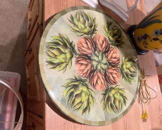 Artichoke decorated platter