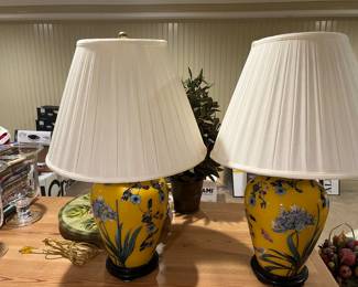 Decoupage lamps, exceptional, beautiful colors, and flowers