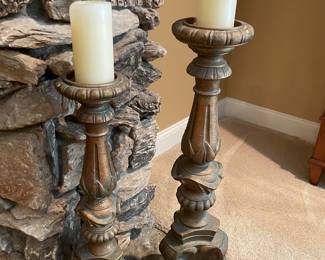 pillar candle holders - set of 2