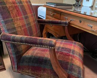 Another view of the office chair with nailhead detail