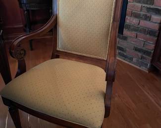 another view of the dining armchair by Ethan Allen