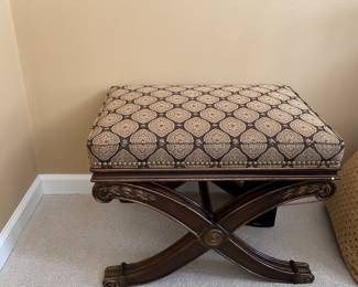 Another view of the footstool/bench by Ethan Allen