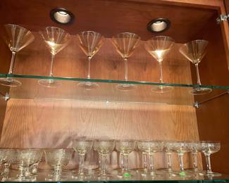 Fostoria glassware and Martini glasses