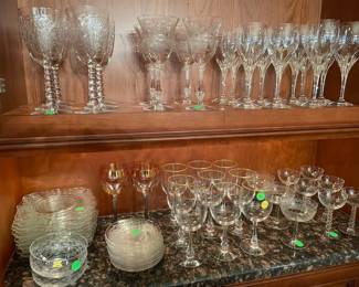 Fostoria, Lenox, and Noritake crystal glassware