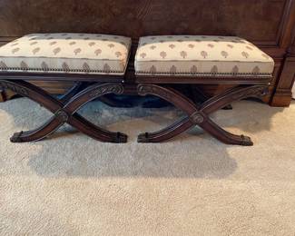 Benches/footstools by Ethan Allen - matched set of 2