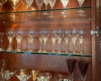 Another view of Waterford and Noritake crystal glassware