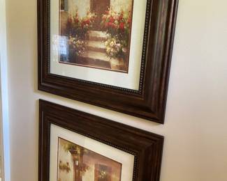 Framed pair of prints