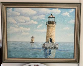 Lot 134 | Original Acrylic on Canvas Lighthouse