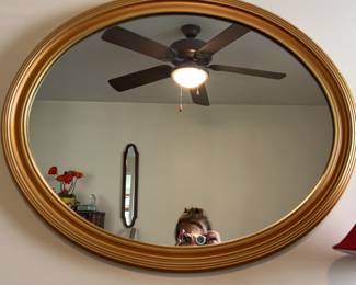 Lot 72 | 32x26 Gold Mirror Oval Wall Mirror