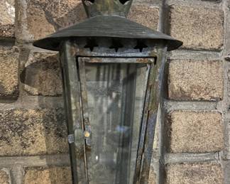Lot 39 | Metal Hanging Candle Lantern w Punch Stars