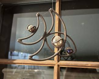 Lot 22 | Bent Metal Glass Bead Fish Hanging Window Decor