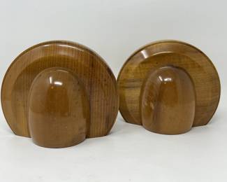 Lot 5 | Art Deco Oregon Myrtle Wood Bookends