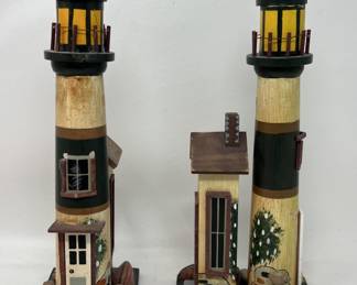 Lot 18 | Pair of Wooden Lighthouses, see photos