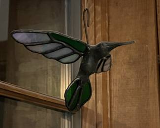 Lot 25 | Cast Iron Stained Glass Hummingbird Hanger