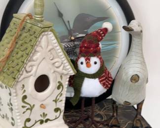 Lot 44 | Bird Decor Clock Birdhouse Figurines