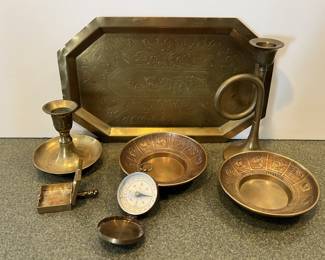 Lot 99 | Brass Compass, Tray, Chinese Zodiac