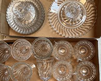 Lot 135 | Fostoria Colony Swirl Glassware