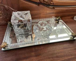 Lot 144 | Crystal & Glass Vanity Tray Perfume