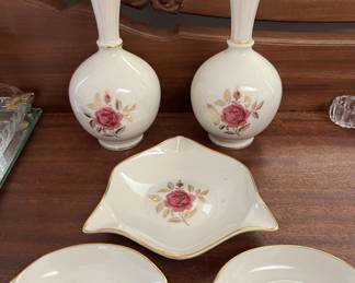Lot 266 | Lenox Rhodora Pink Vases Ashtrays