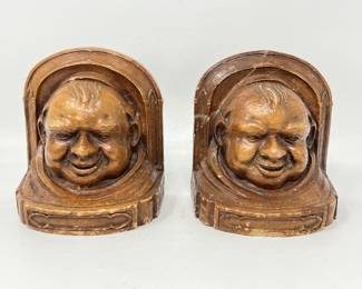 Lot 4 | Near Antique Carved Monk Bookends