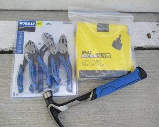 Kobalt Pliers Set, Hammer and Hole Saw Bits