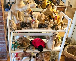 Lots of Steiff plush toy animals